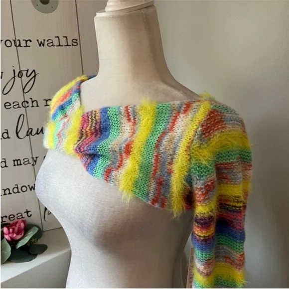 Wild Fable Multicolor Long Sleeve Party Shrug Sweater - Picture 3 of 7